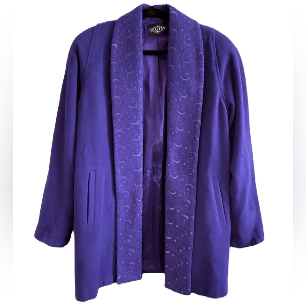 Braetan Rich Purple Wool Coat